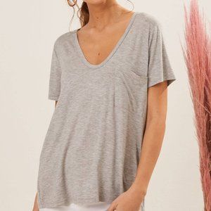 New Lush Heather Gray Elevated Pocket Tee